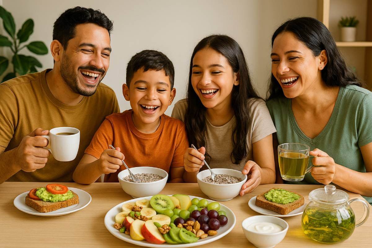 desayuno saludable familia
